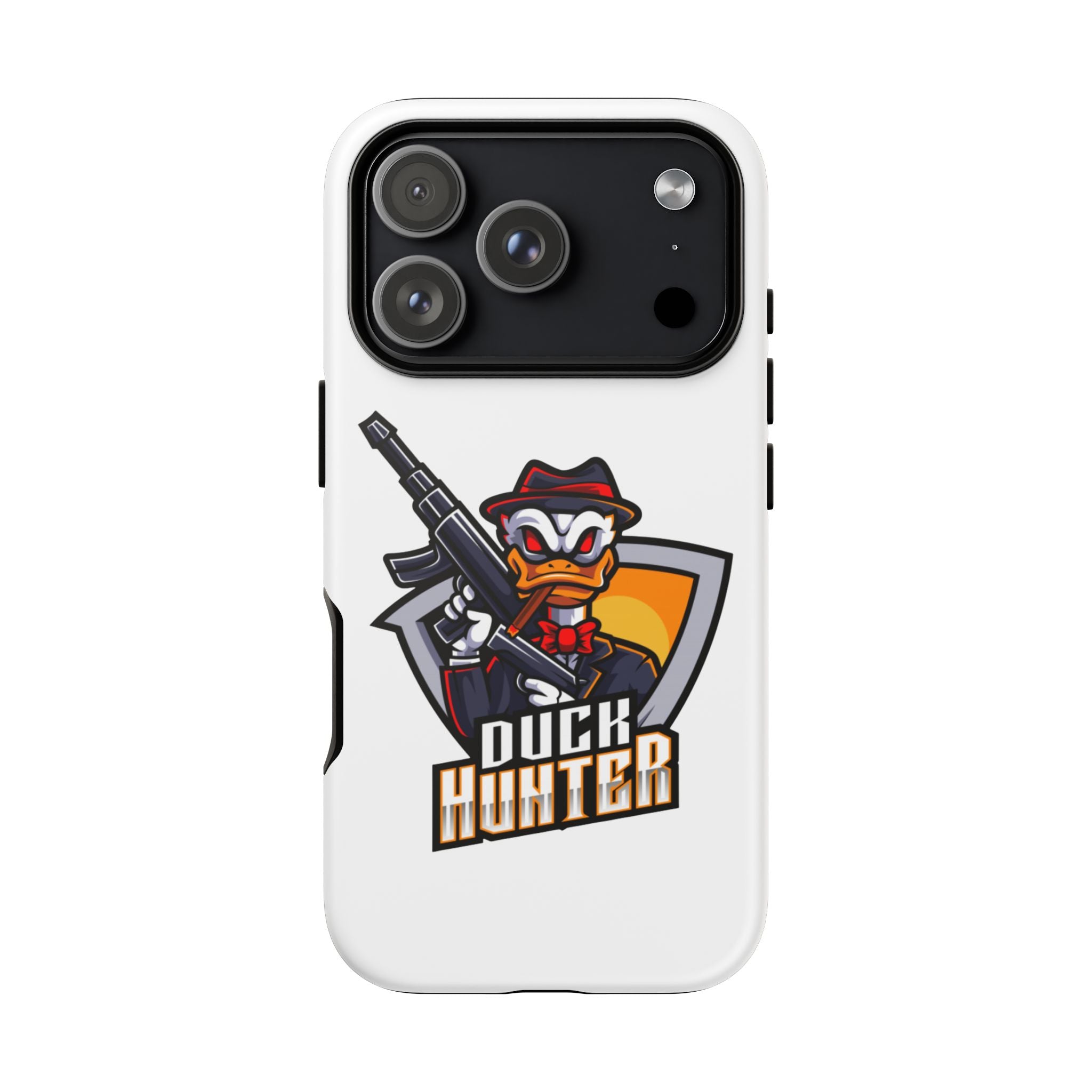 Phone Case — 'Duck Hunter' Cartoon Rifle Mascot Protective Case