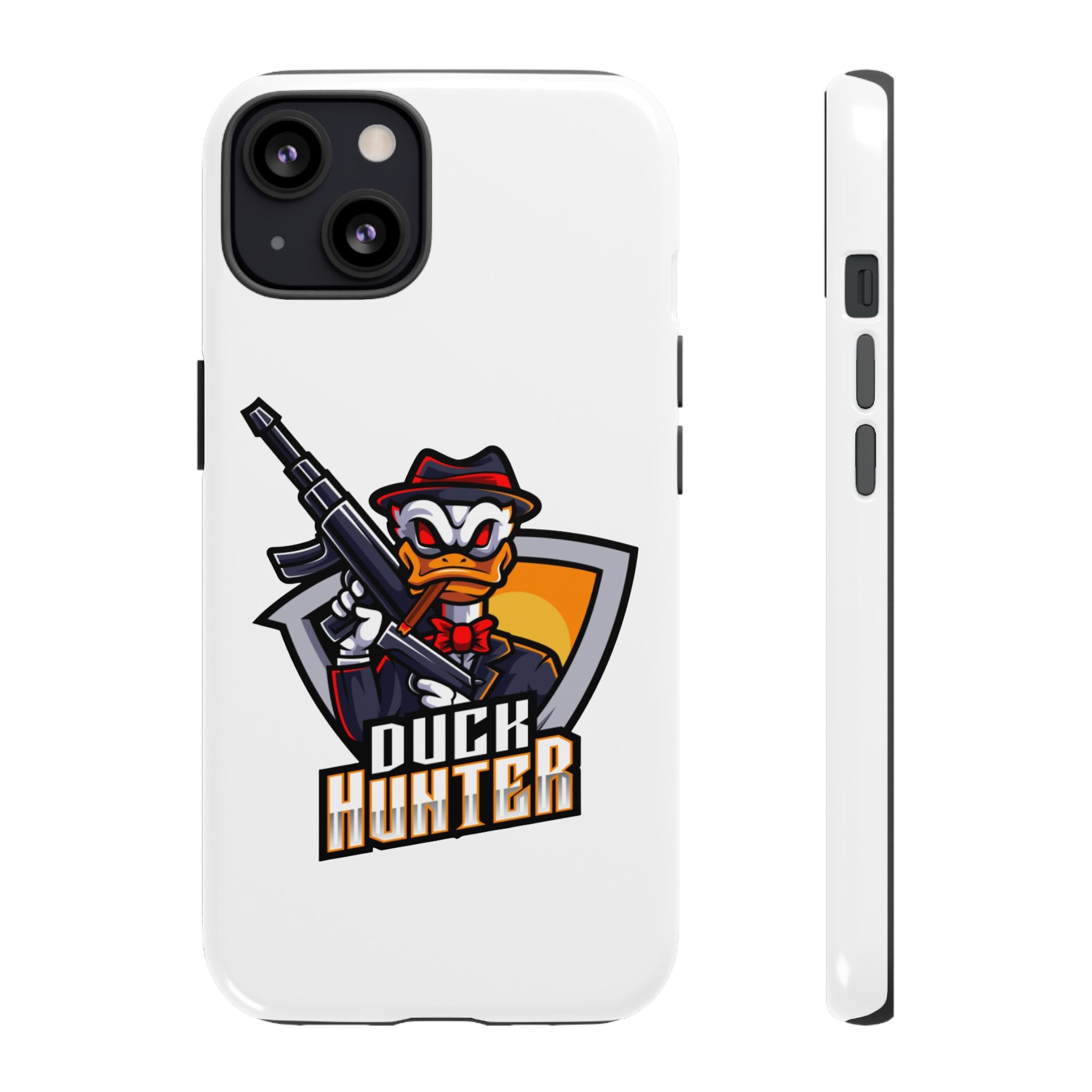Phone Case — 'Duck Hunter' Cartoon Rifle Mascot Protective Case